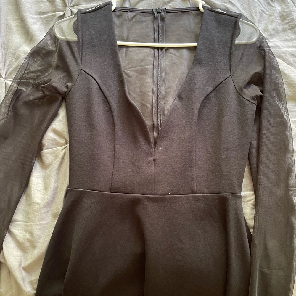 Lulus Black Long Sleeve Homecoming Dress - Picture 2 of 4